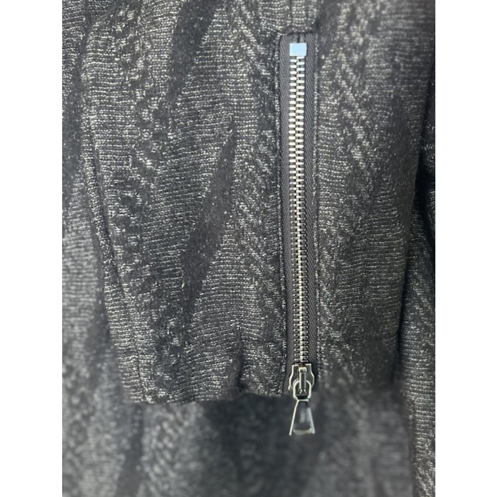 NWT $ 798 John Varvatos Mens Bergen Jacquard Zip-Up Sheep Skin Wool Jacket Black - Picture 9 of 11